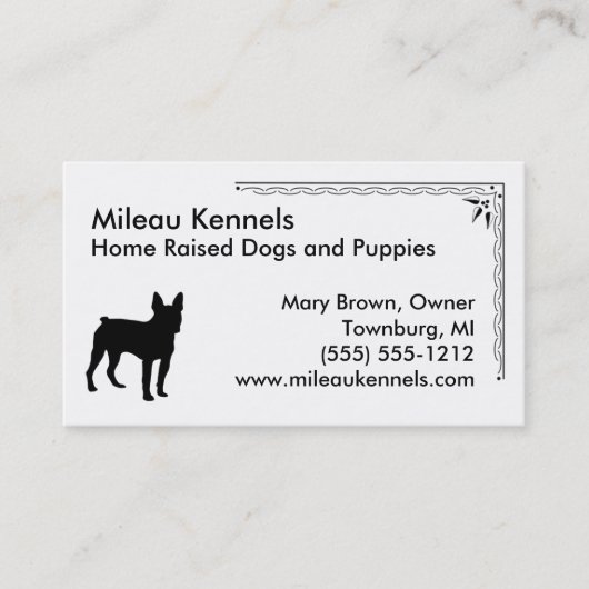 ボストンテリアシルエット 名刺 (正面)