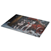 ボストンテリアスノウィースリークリスマスデコール カッティングボード (角)