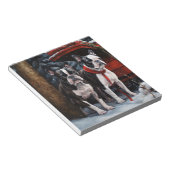 ボストンテリアスノウィースリークリスマスデコール ノートパッド (アングル)