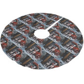 ボストンテリアスノウィースリークリスマスデコール ブラッシュドポリエステルツリースカート (アングル)