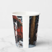 ボストンテリアスノウィースリークリスマスデコール 紙コップ (左)