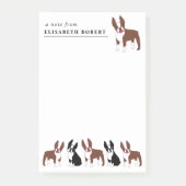 ボストンテリアズブラック&ホワイト&レッドブラウン ポストイット (正面)