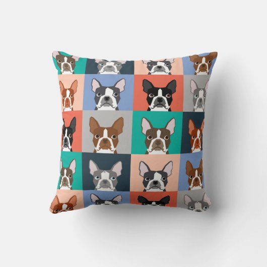 ボストンテリアタイル – かわいいボストンテリアピロー クッション (裏面)