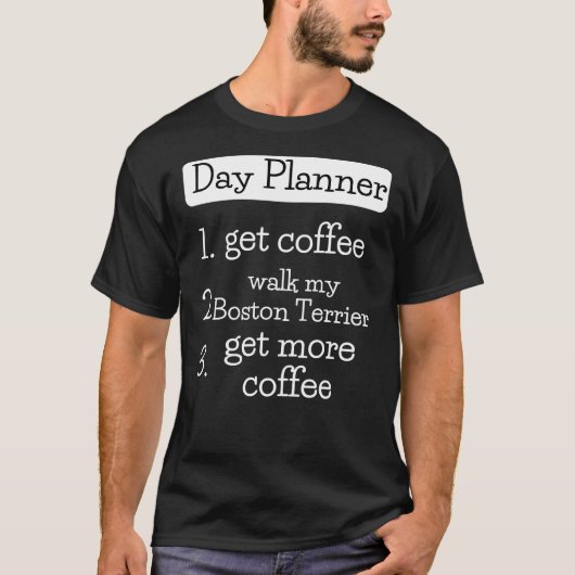 ボストンテリアデイプランナー Tシャツ (正面)