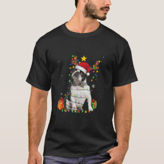 ボストンテリアトナディアクリスマスツリーライトクリスマス Tシャツ