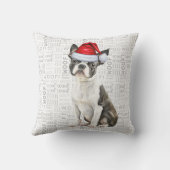 ボストンテリアドッグウォーターカラークリスマス クッション (裏面)