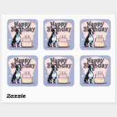 ボストンテリアドッグカラフル スクエアシール (シート)