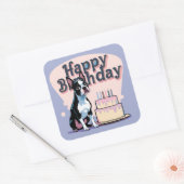 ボストンテリアドッグカラフル スクエアシール (封筒)