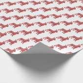 ボストンテリアドッグクリスマスかわいいシルエットホワイト ラッピングペーパー (角)