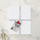 ボストンテリアドッグクリスマスホリデー ギフトタグ (より糸付き)