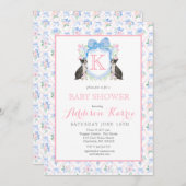 ボストンテリアドッグクレストベビーシャワー招待状 招待状 (正面/裏面)