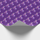 ボストンテリアドッグシルエットカラーパープルダーク ラッピングペーパー (角)