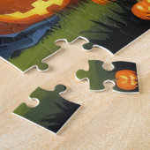 ボストンテリアドッグスパンプキンハロウィンおもしろい ジグソーパズル (側面)