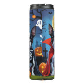 ボストンテリアドッグスパンプキンハロウィンおもしろい タンブラー (裏面)