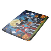 ボストンテリアドッグスパンプキンハロウィンおもしろい バスマット (アングル)