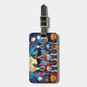 ボストンテリアドッグスパンプキンハロウィンおもしろい ラゲッジタグ (正面縦)