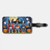 ボストンテリアドッグスパンプキンハロウィンおもしろい ラゲッジタグ (裏面横)