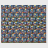 ボストンテリアドッグスパンプキンハロウィンおもしろい ラッピングペーパー (フラット)