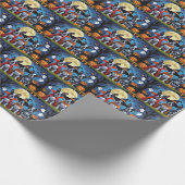 ボストンテリアドッグスパンプキンハロウィンおもしろい ラッピングペーパー (角)