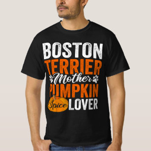 ボストンテリアドッグハロウィンパンプキンアパレル Tシャツ
