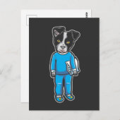 ボストンテリアドッグパジャマスパピースリープベッドタイム ポストカード (正面/裏面)