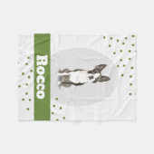 ボストンテリアドッグパーソナライズされたドット毛布 フリースブランケット (正面(横))