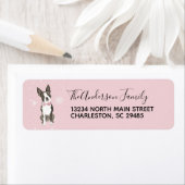 ボストンテリアドッグホリデークリスマスアドレス ラベル (インサイチュ)