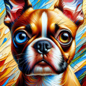 ボストンテリアドッグポートレートアクリルアートプリントドッグ ジグソーパズル