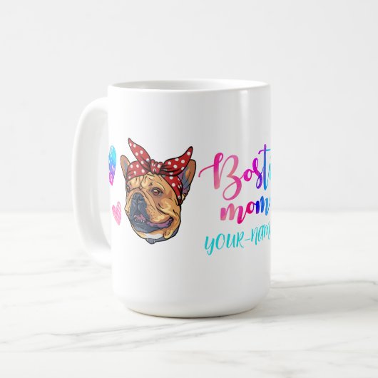 ボストンテリアドッグマグマザーズデイボスティママ コーヒーマグカップ (正面左)