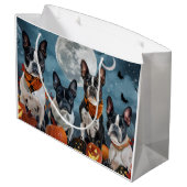 ボストンテリアハロウィン不気味ー ラージペーパーバッグ (裏面アングル)