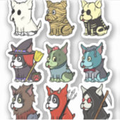 ボストンテリアハロウィーンの衣装 シール (正面)