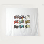 ボストンテリアハロウィーンの衣装 タペストリー (正面(横))