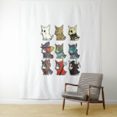 ボストンテリアハロウィーンの衣装 タペストリー (インサイチュ)