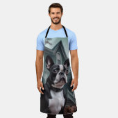 ボストンテリアハロウィーン怖 エプロン (着用した状態)