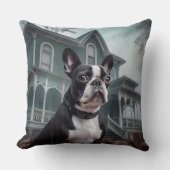 ボストンテリアハロウィーン怖 クッション (正面)