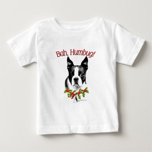 ボストンテリアバフンバグ ベビーTシャツ (正面)