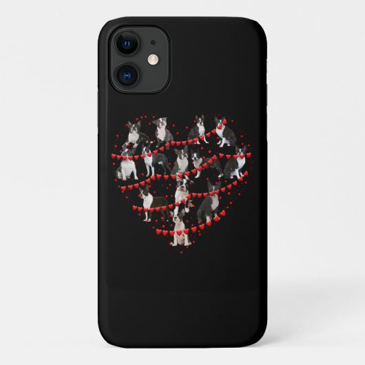 ボストンテリアバレンタインデー赤いハート Case-Mate iPhoneケース (裏面)