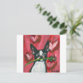 ボストンテリアバレンタインベミンハート シーズンポストカード (スタンド正面)