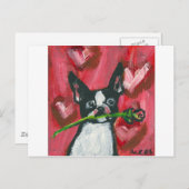 ボストンテリアバレンタインベミンハート シーズンポストカード (正面/裏面)