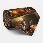 ボストンテリアパピーオータムデライトパンプキン ネクタイ (ロール)