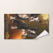 ボストンテリアパピーオータムデライトパンプキン バスタオルセット (ハンドタオル)