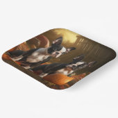 ボストンテリアパピーオータムデライトパンプキン ペーパープレート (傾斜あり)