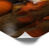 ボストンテリアパピーオータムデライトパンプキン ポスター (コーナー)