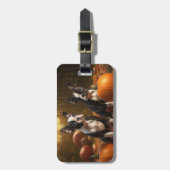 ボストンテリアパピーオータムデライトパンプキン ラゲッジタグ (正面縦)