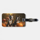 ボストンテリアパピーオータムデライトパンプキン ラゲッジタグ (裏面横)