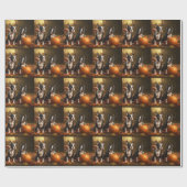 ボストンテリアパピーオータムデライトパンプキン ラッピングペーパー (フラット)