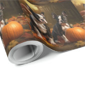 ボストンテリアパピーオータムデライトパンプキン ラッピングペーパー (ロールコーナー)