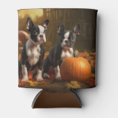 ボストンテリアパピーオータムデライトパンプキン 缶クーラー (正面)