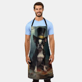 ボストンテリアパンプキンズハロウィンホラー エプロン (着用した状態)