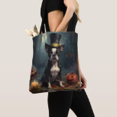 ボストンテリアパンプキンズハロウィンホラー トートバッグ (クローズアップ)